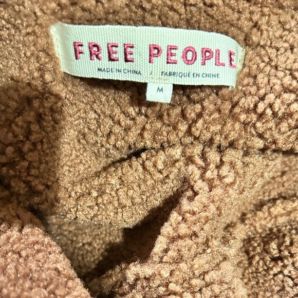 FREE PEOPLE Diogo Faux Fur Sherpa Lined Oversized Coat Size Medium EC - Picture 7 of 9